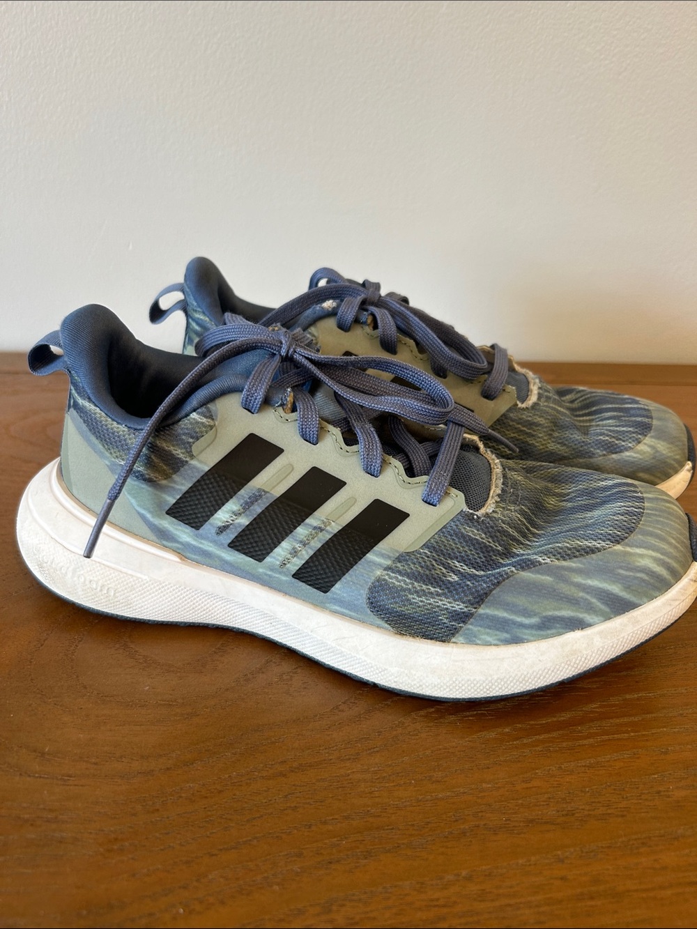 adidas Men’s Blue Green Camo Athletic Sneakers